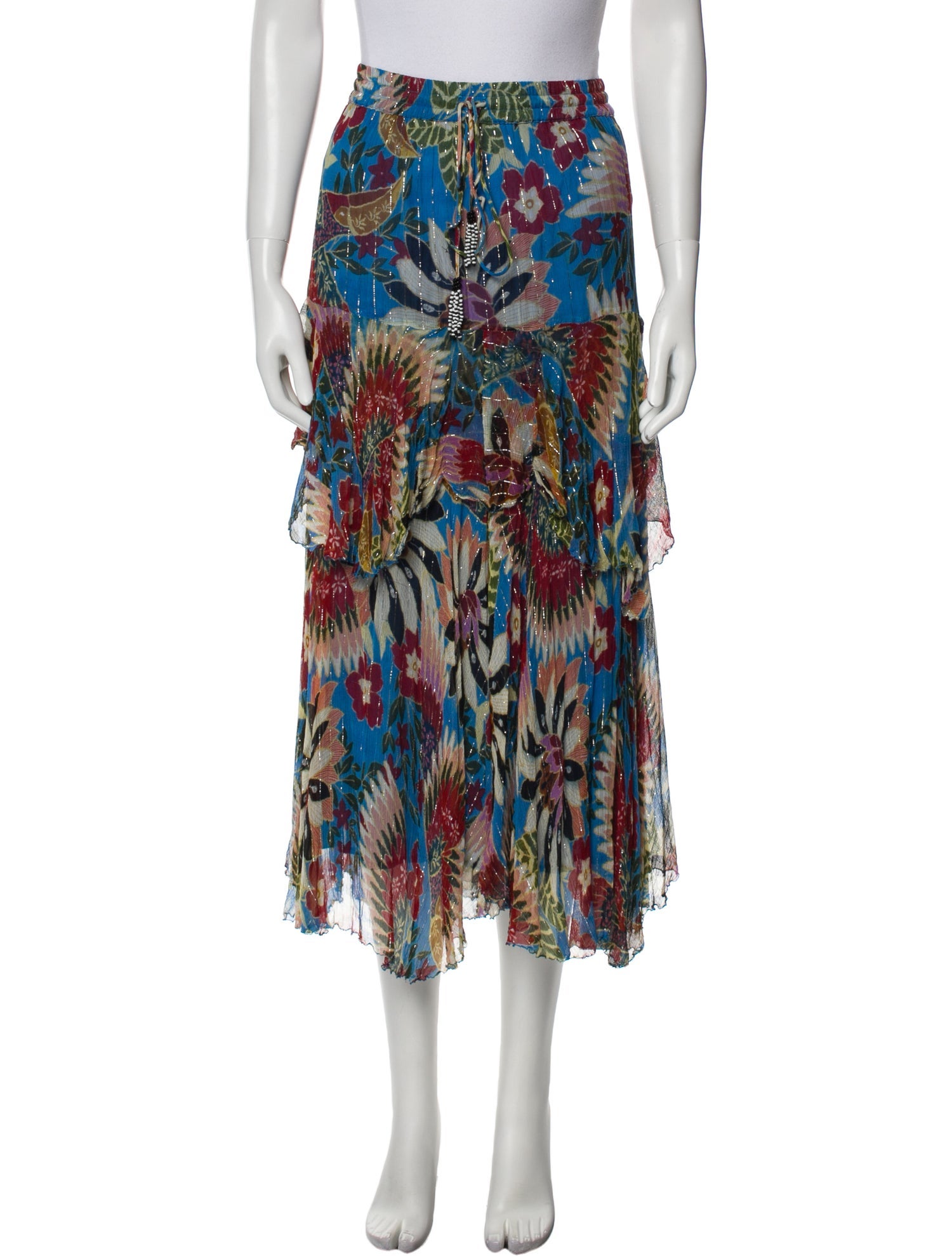 Farm Rio Printed Midi Length Skirt