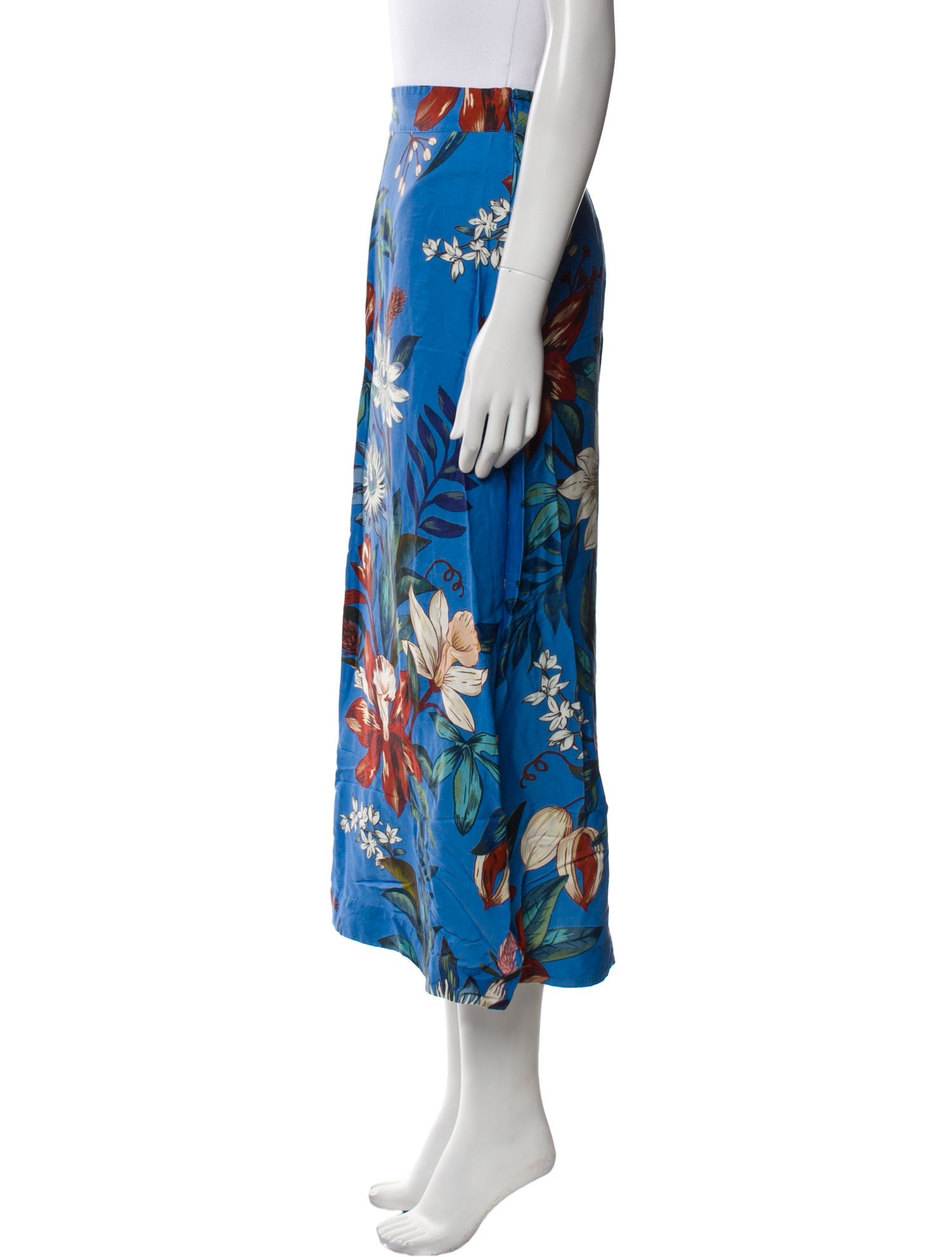 Farm Rio Floral Print Midi Length Skirt