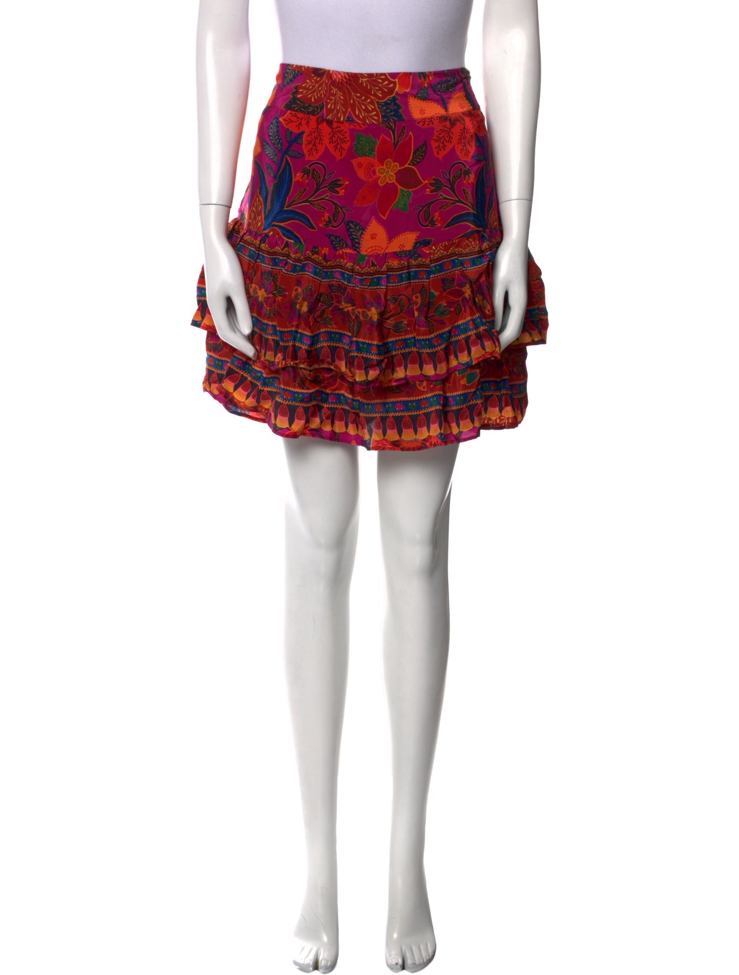 Farm Rio Floral Print Mini Skirt