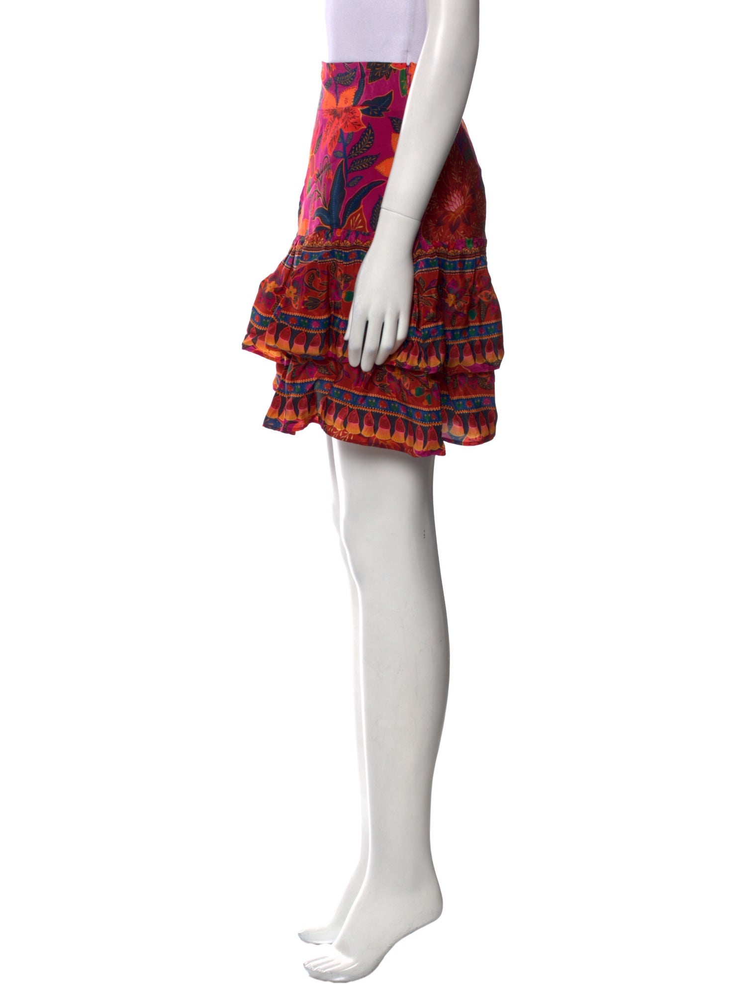 Farm Rio Floral Print Mini Skirt