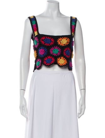 Farm Rio Printed Square Neckline Crop Top