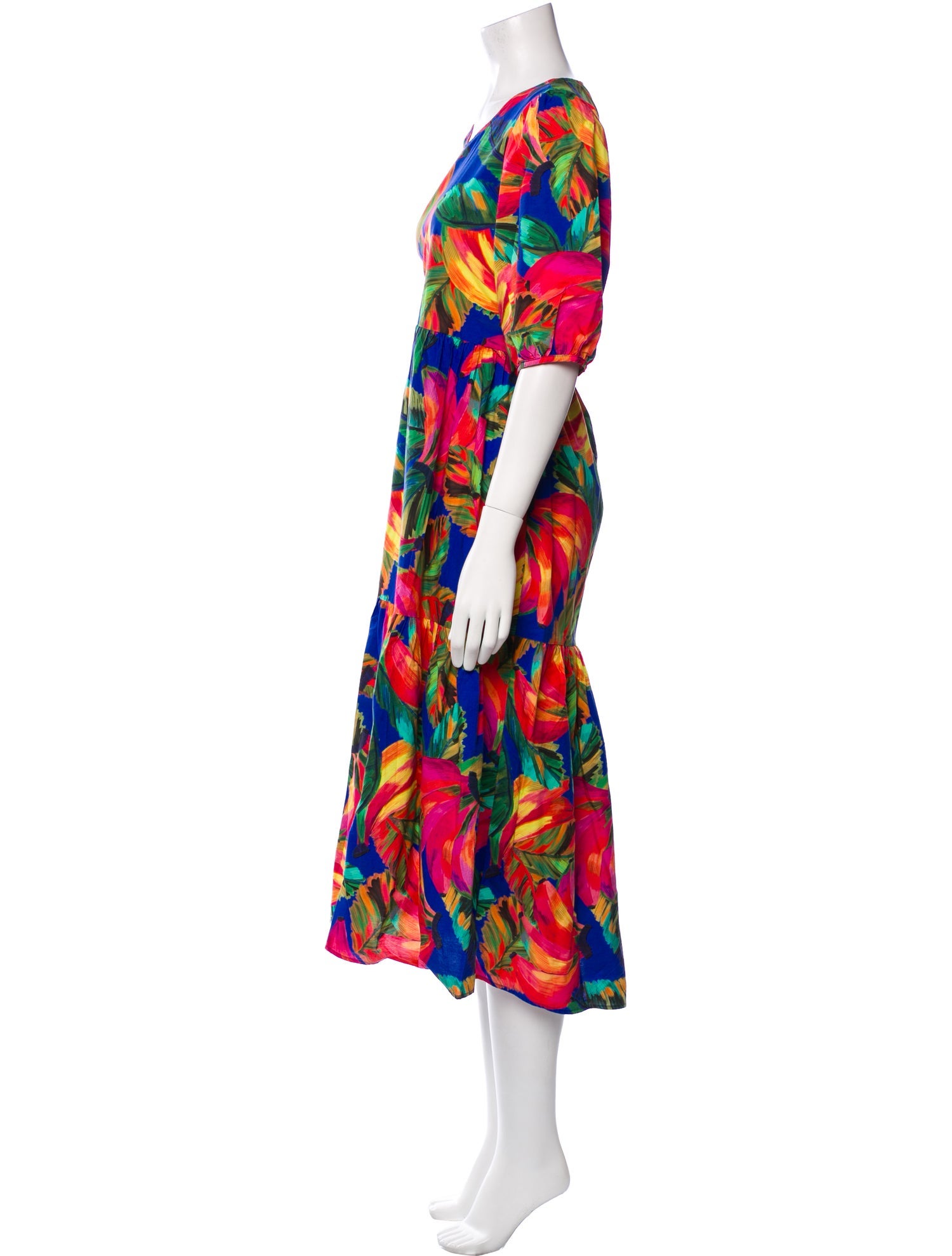Farm Rio Floral Print Midi Length Dress