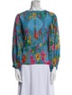 Farm Rio Floral Print Bateau Neckline Blouse