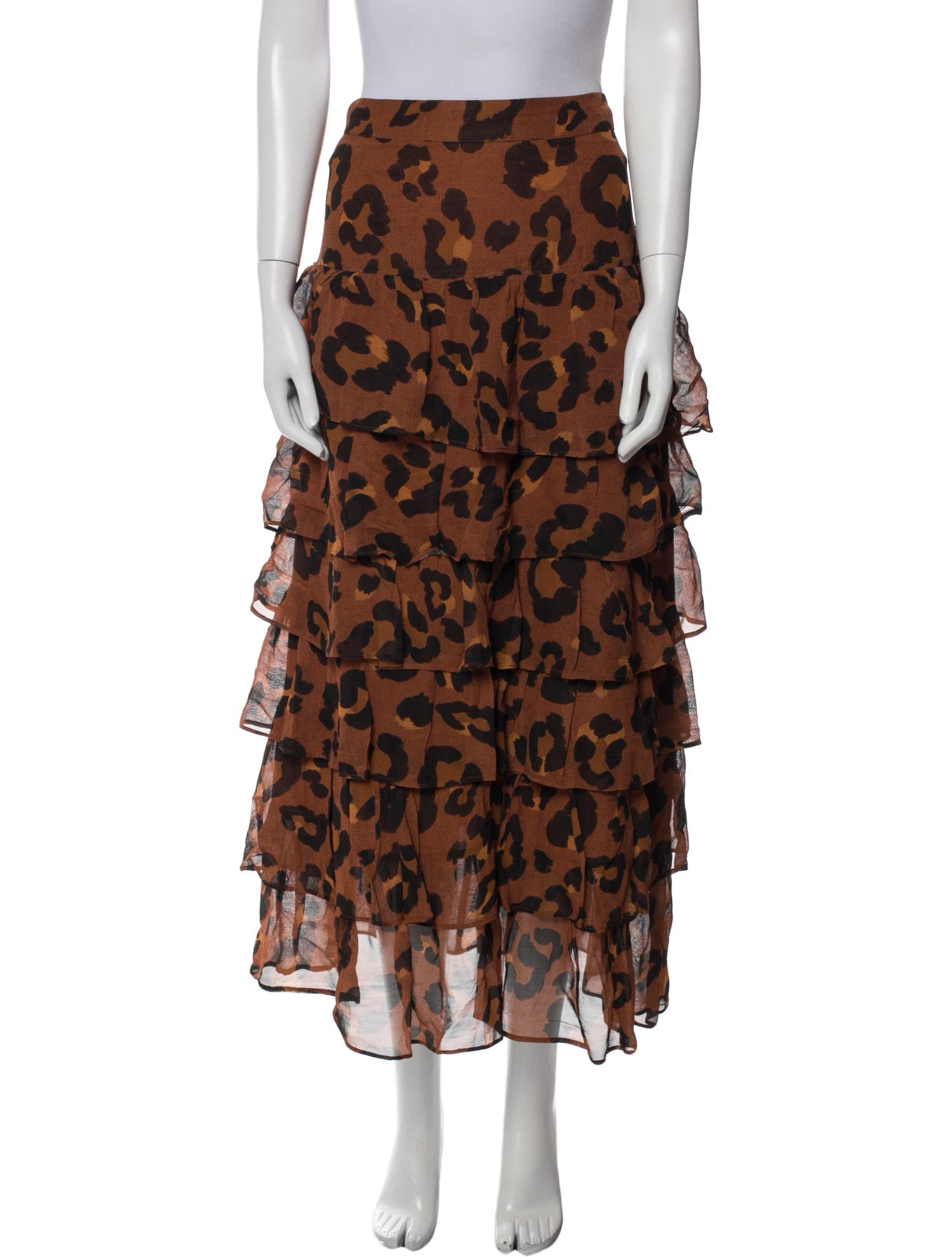 Farm Rio Animal Print Midi Length Skirt