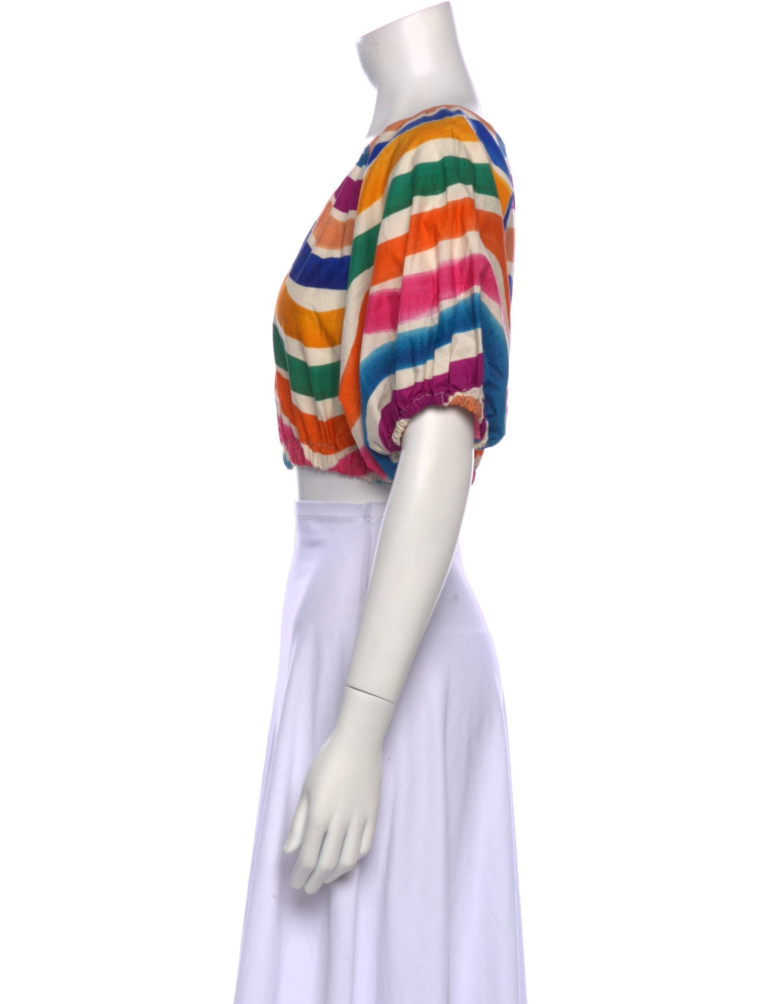 Farm Rio Striped Scoop Neck Crop Top