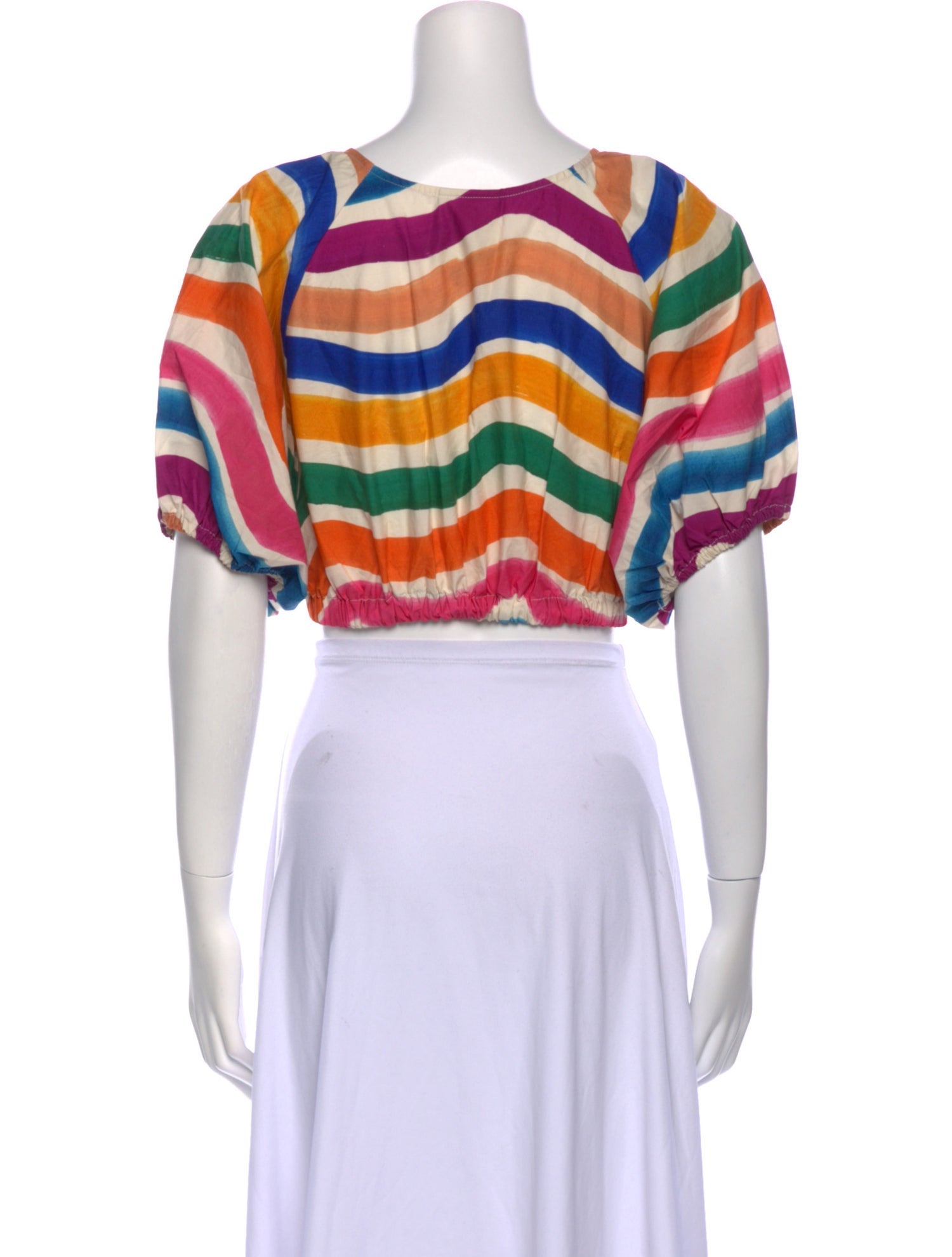 Farm Rio Striped Scoop Neck Crop Top