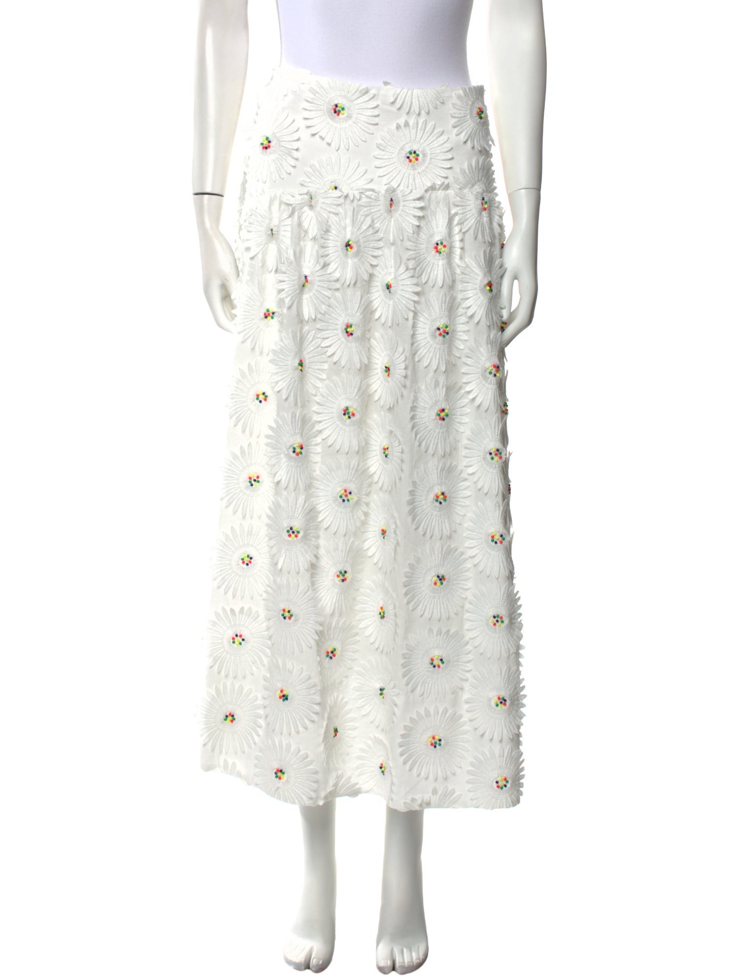 Farm Rio Lace Pattern Midi Length Skirt