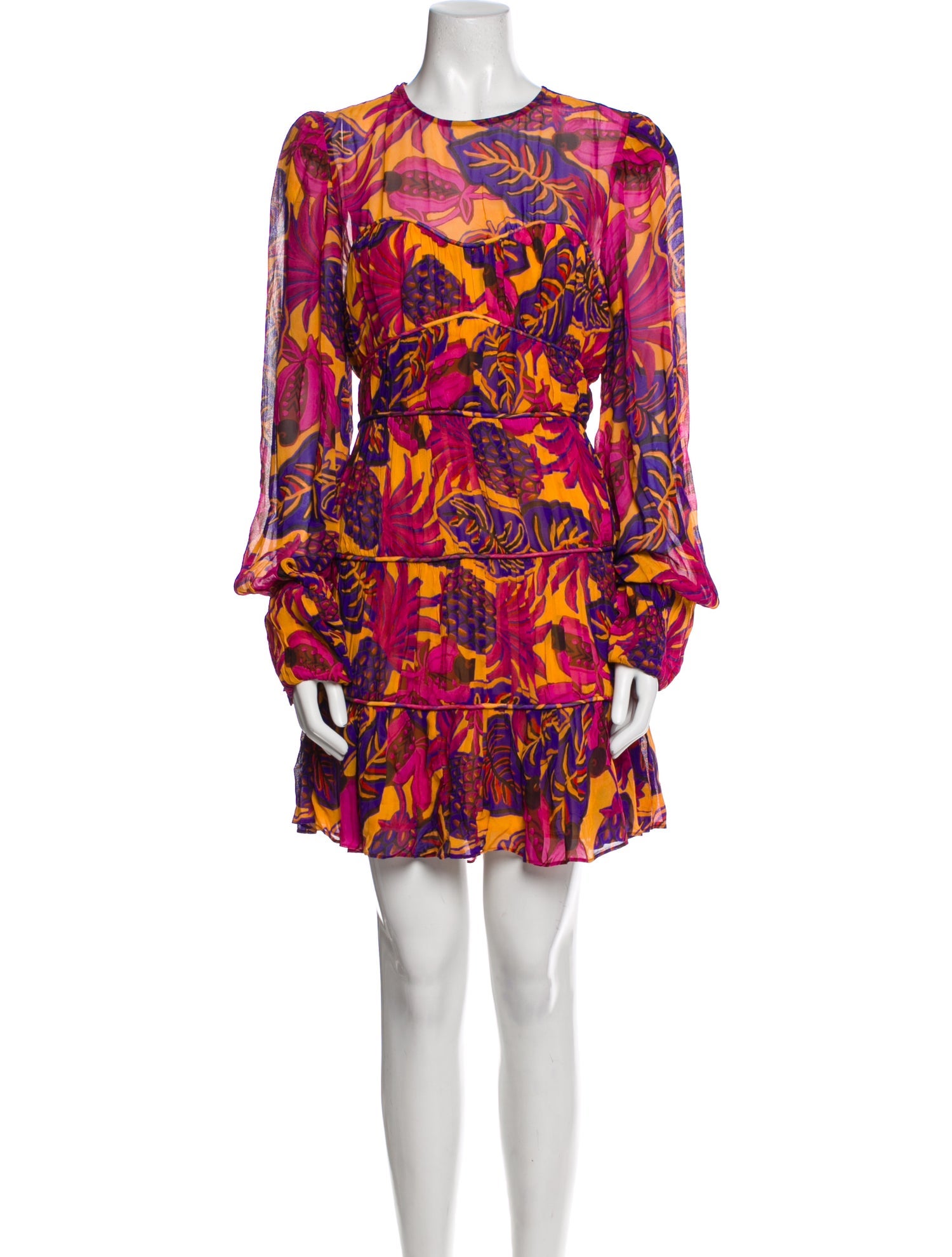 Farm Rio Floral Print Mini Dress