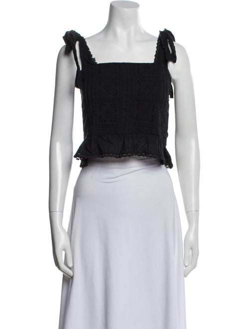 Farm Rio Square Neckline Sleeveless Crop Top