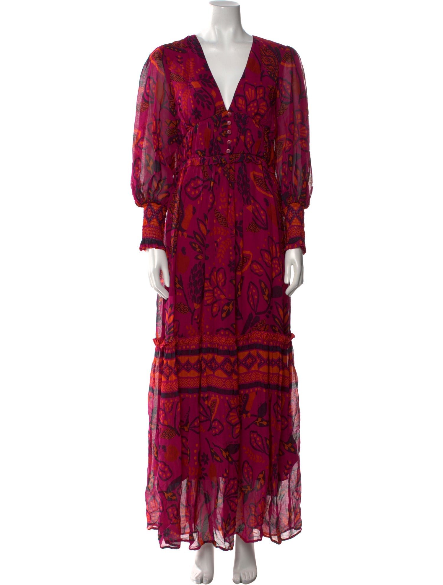 Farm Rio Floral Print Long Dress w/ Tags