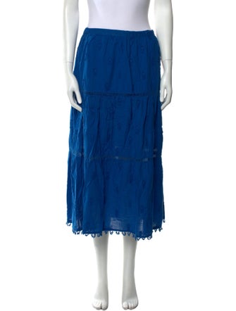 Farm Rio Embroidered Accent Midi Length Skirt