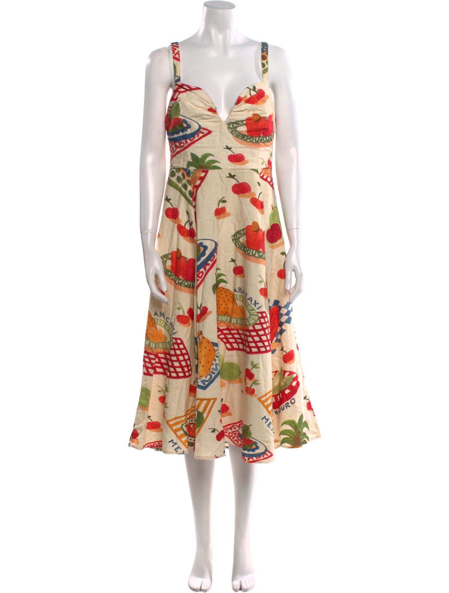 Farm Rio Floral Print Midi Length Dress