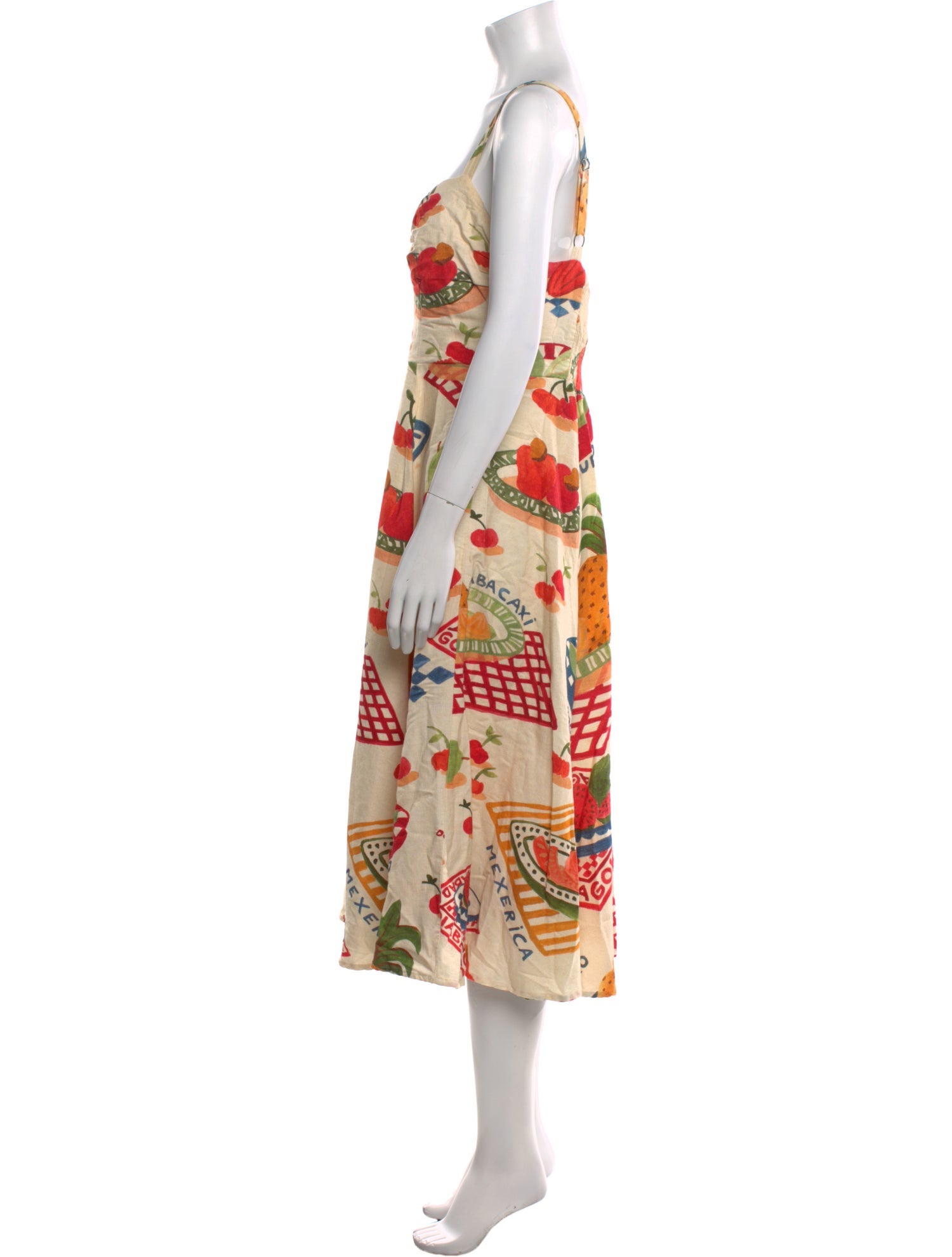 Farm Rio Floral Print Midi Length Dress