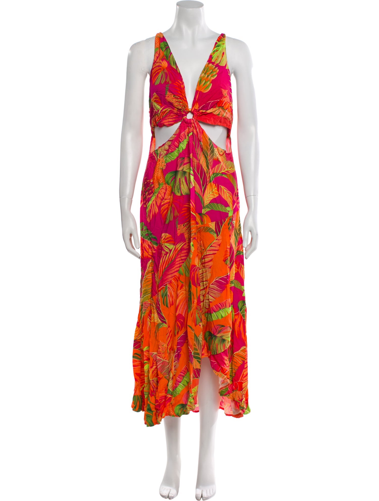 Farm Rio Floral Print Midi Length Dress