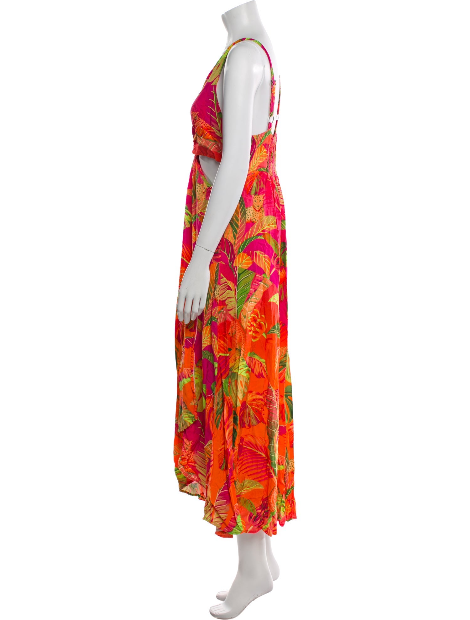 Farm Rio Floral Print Midi Length Dress