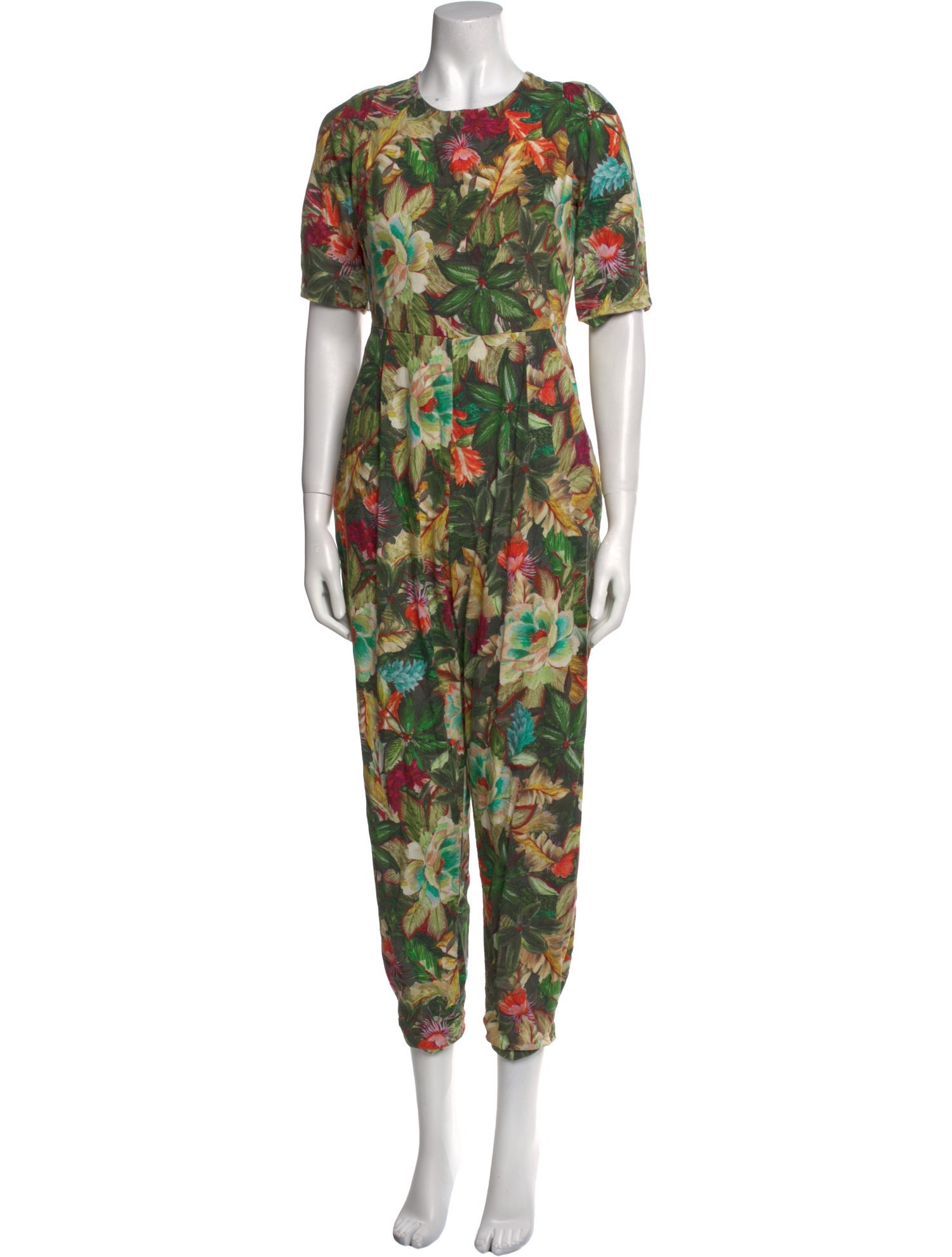 Farm Rio Linen Floral Print Jumpsuit