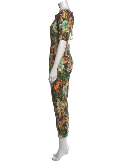 Farm Rio Linen Floral Print Jumpsuit