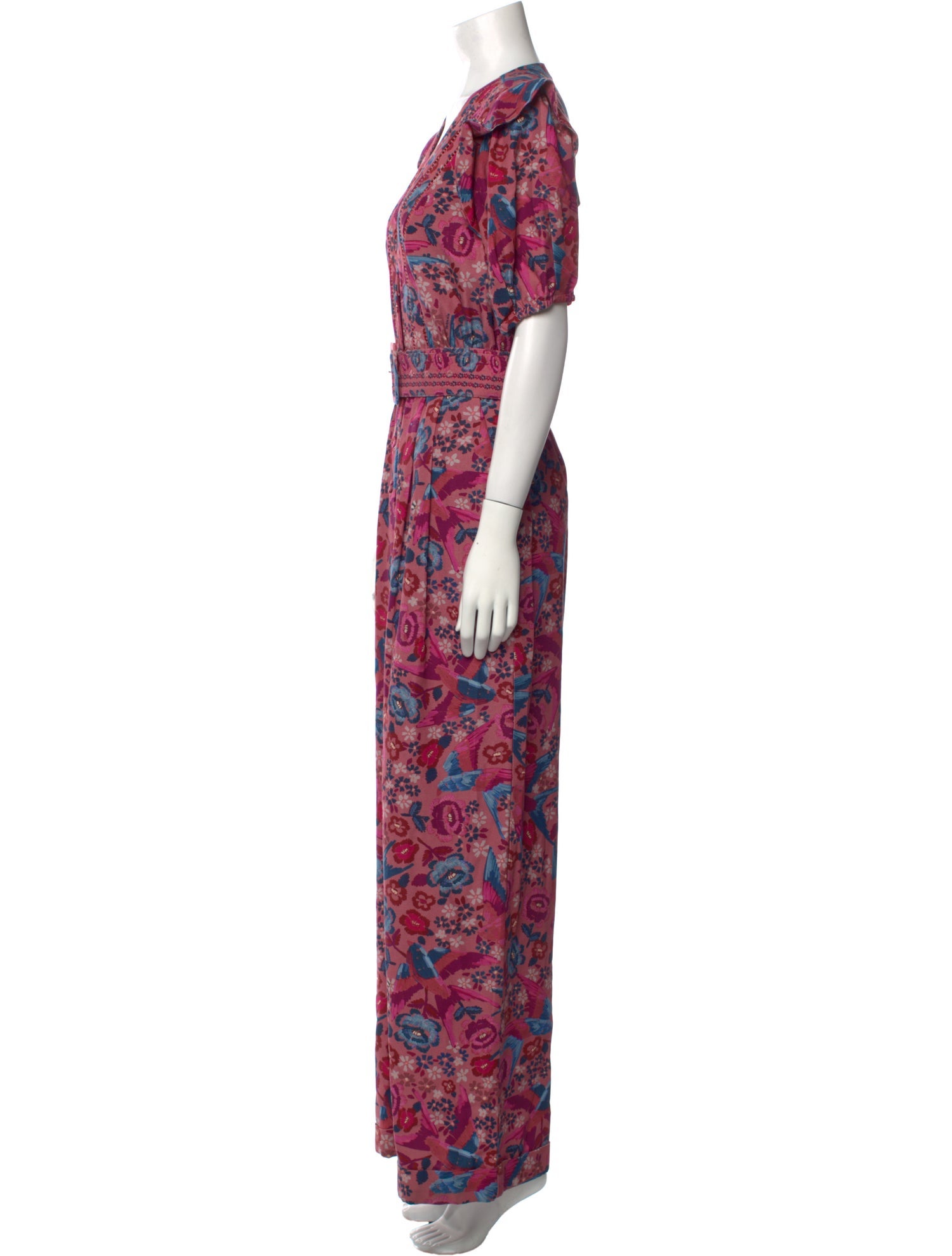 Farm Rio Floral Print V-Neck Jumpsuit