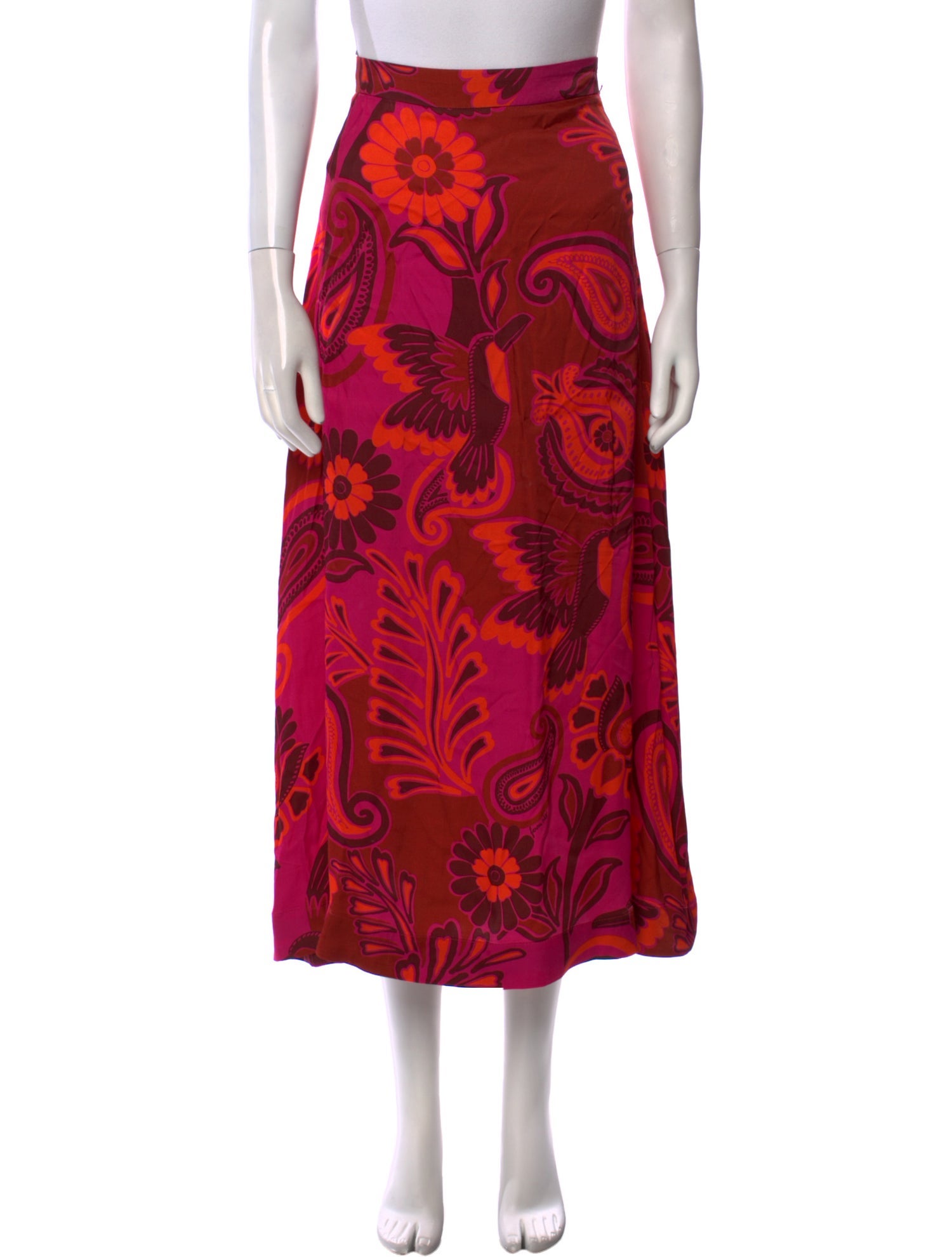 Farm Rio Floral Print Midi Length Skirt