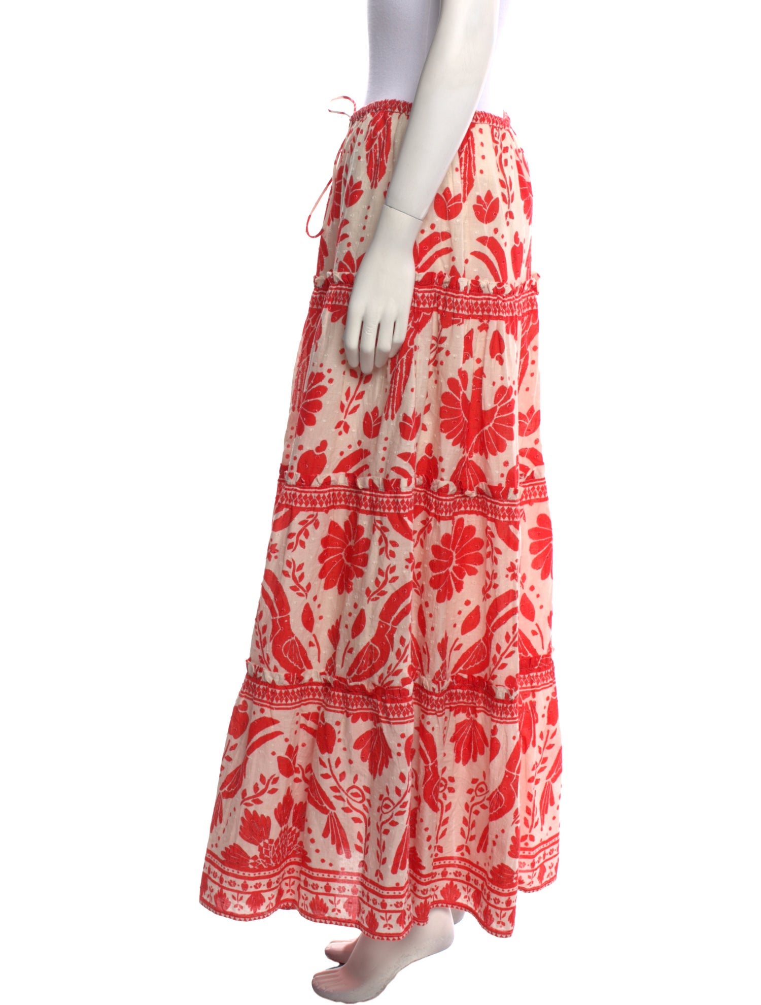 Farm Rio Floral Print Midi Length Skirt