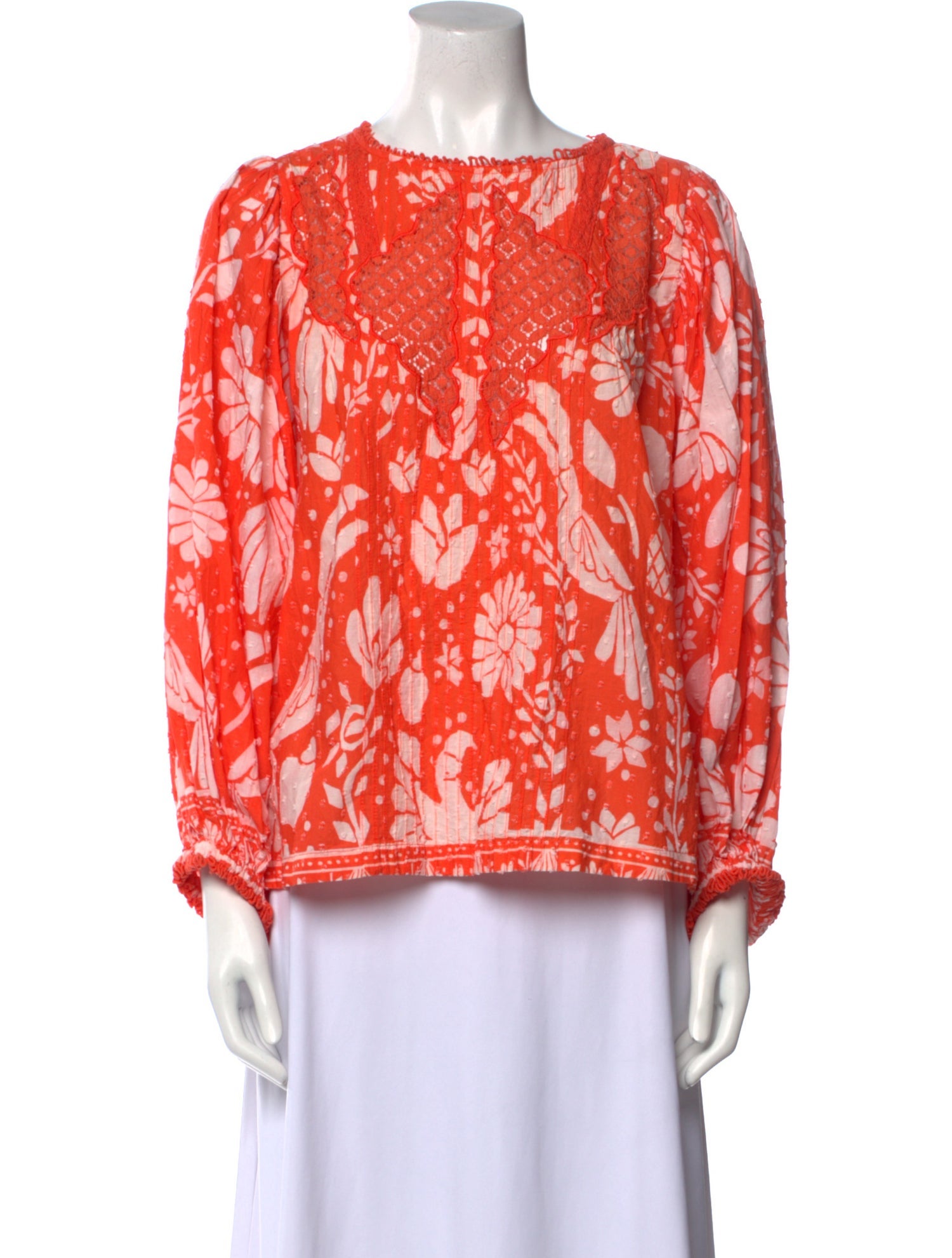 Farm Rio Printed Bateau Neckline Blouse