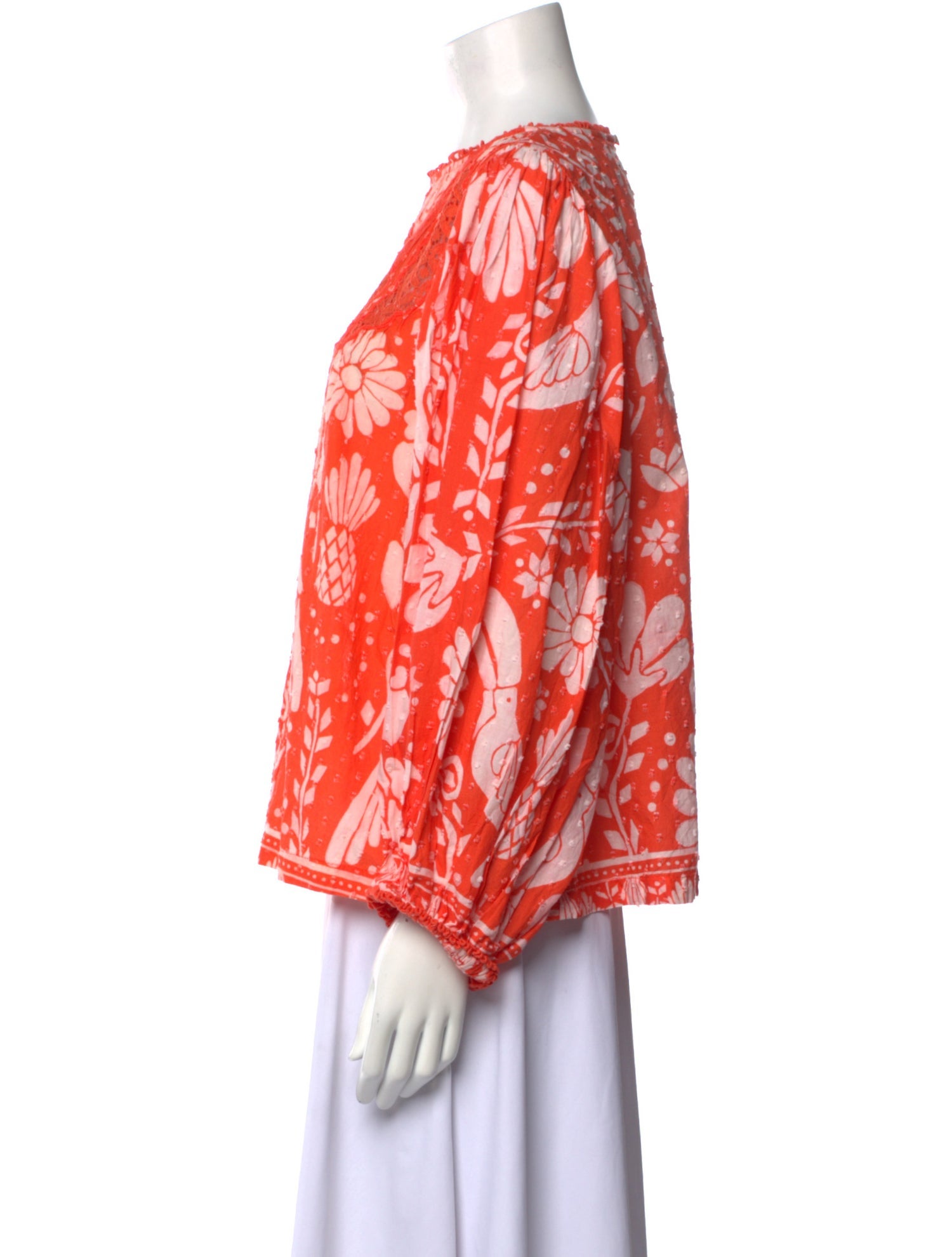 Farm Rio Printed Bateau Neckline Blouse