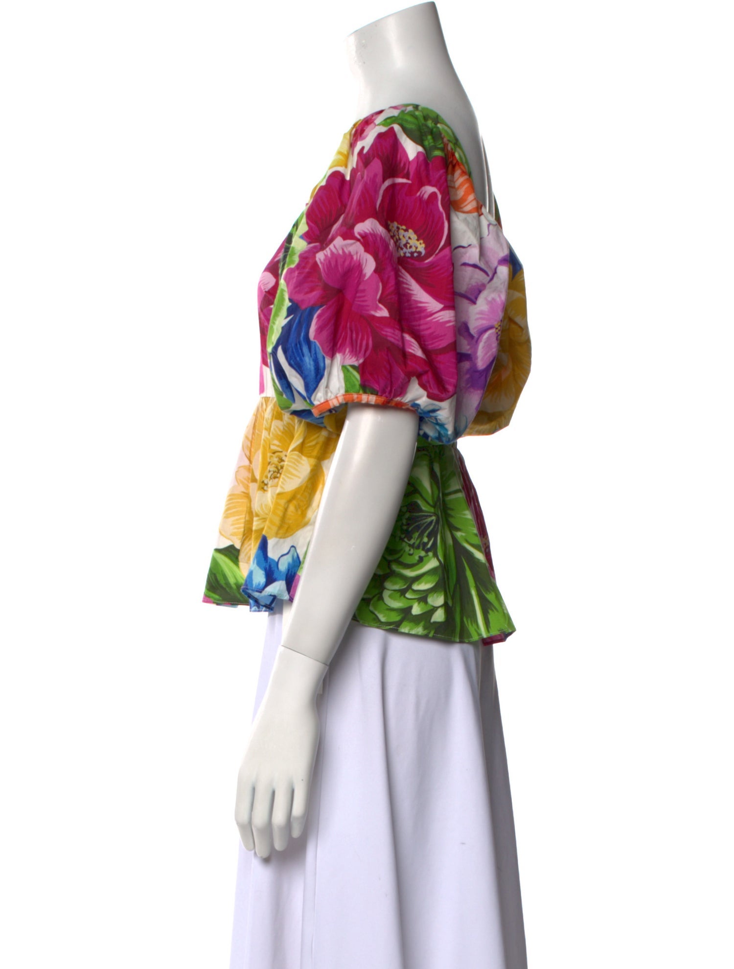 Farm Rio Floral Print Square Neckline Crop Top