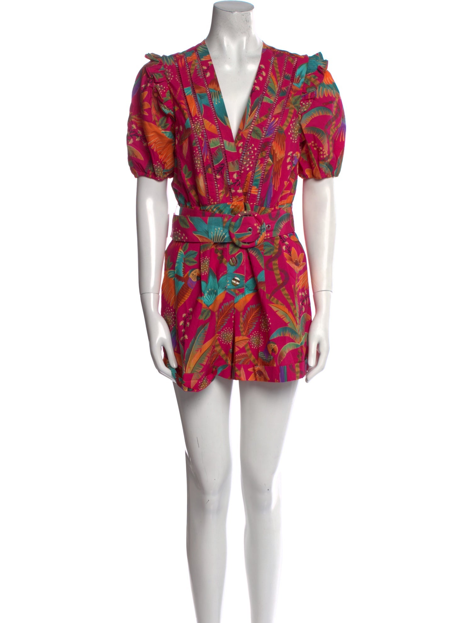 Farm Rio Floral Print V-Neck Romper