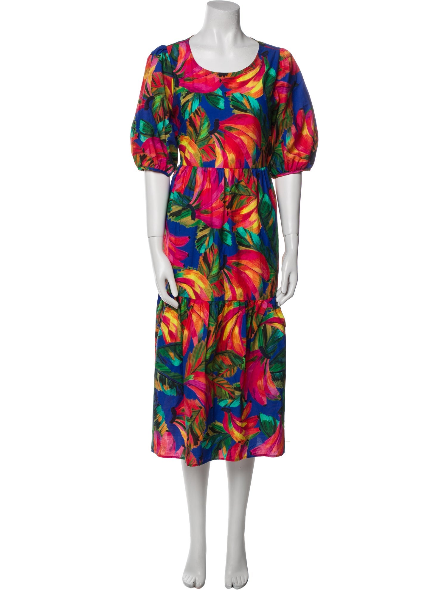 Farm Rio Floral Print Midi Length Dress