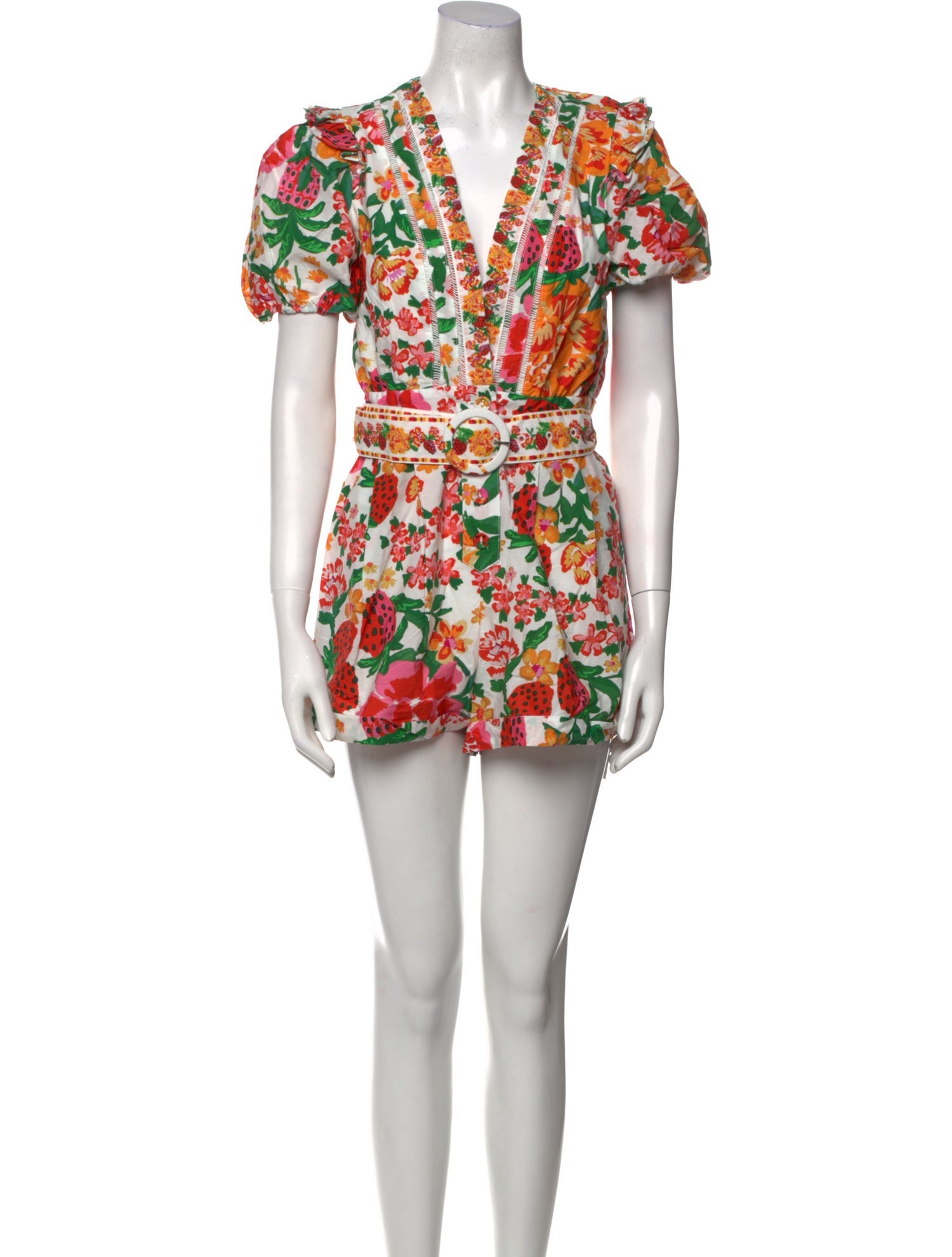 Farm Rio Floral Print V-Neck Romper w/ Tags