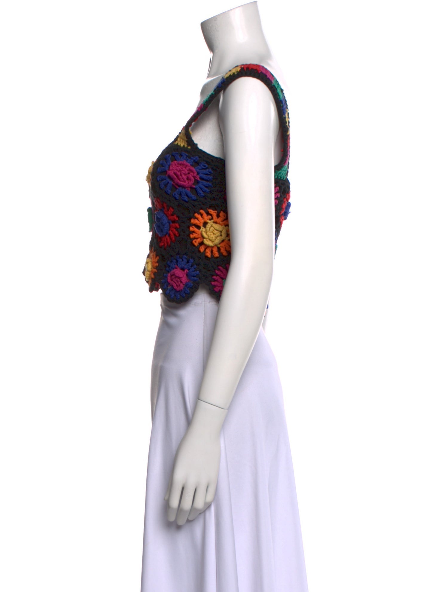 Farm Rio Floral Print Square Neckline Crop Top