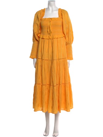 Farm Rio Square Neckline Long Dress