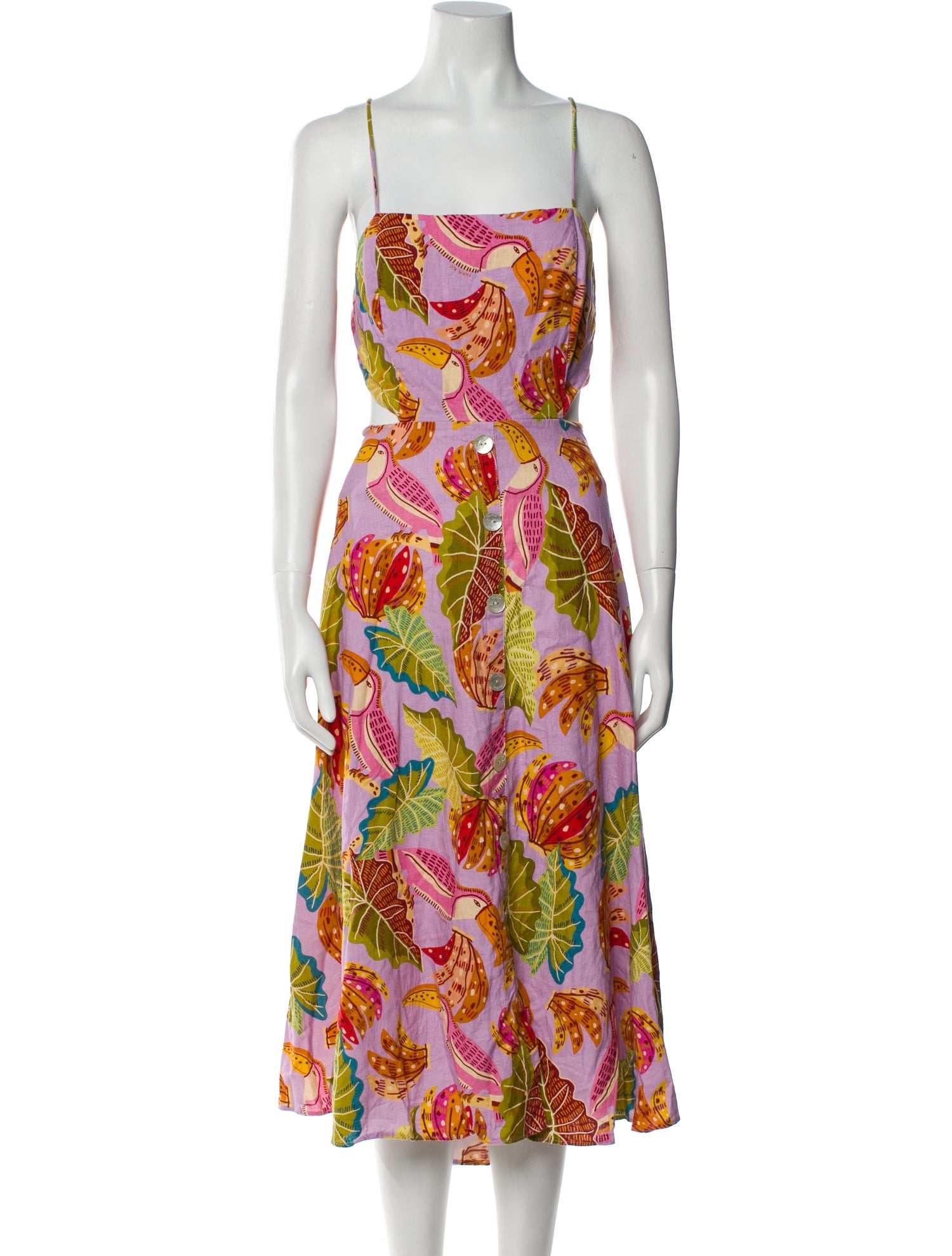 Farm Rio Linen Midi Length Dress