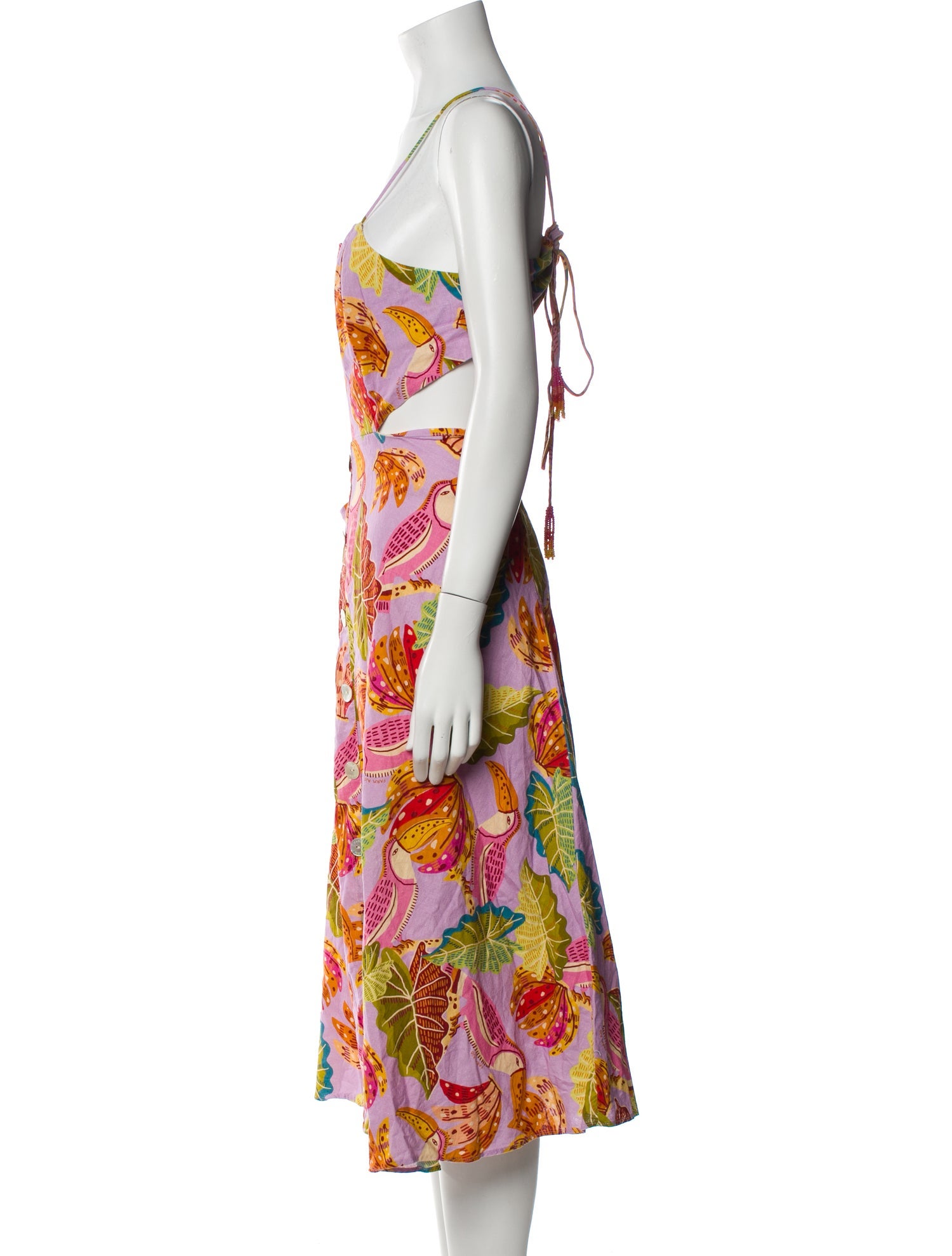 Farm Rio Linen Midi Length Dress