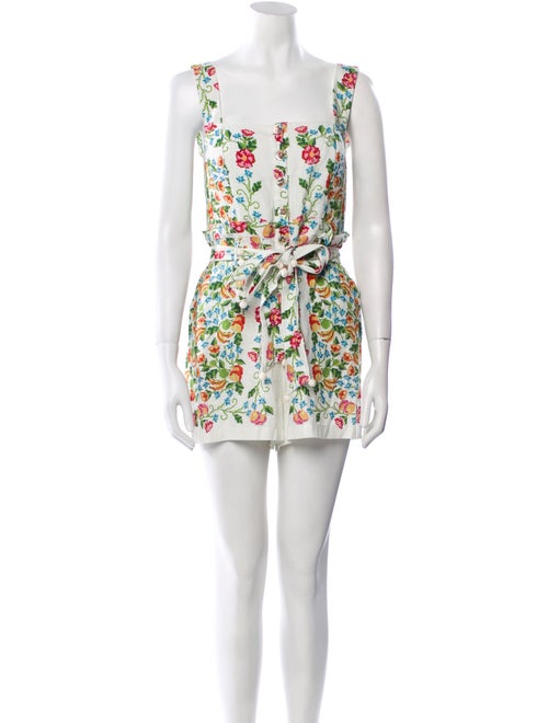 Farm Rio Linen Floral Print Romper