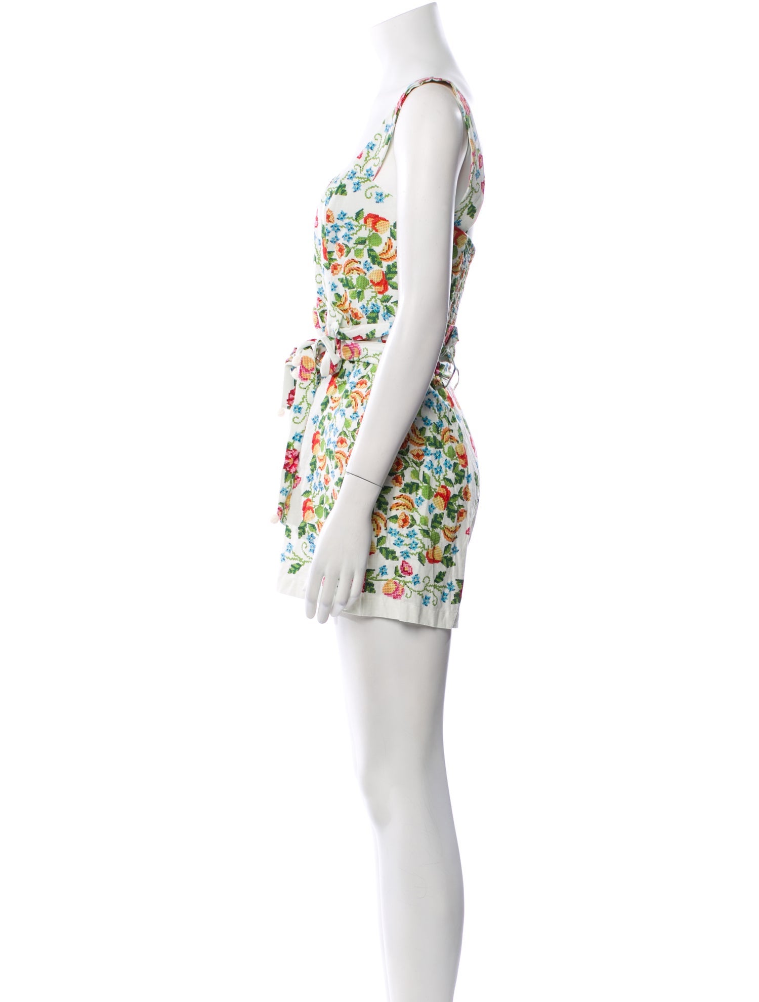 Farm Rio Linen Floral Print Romper