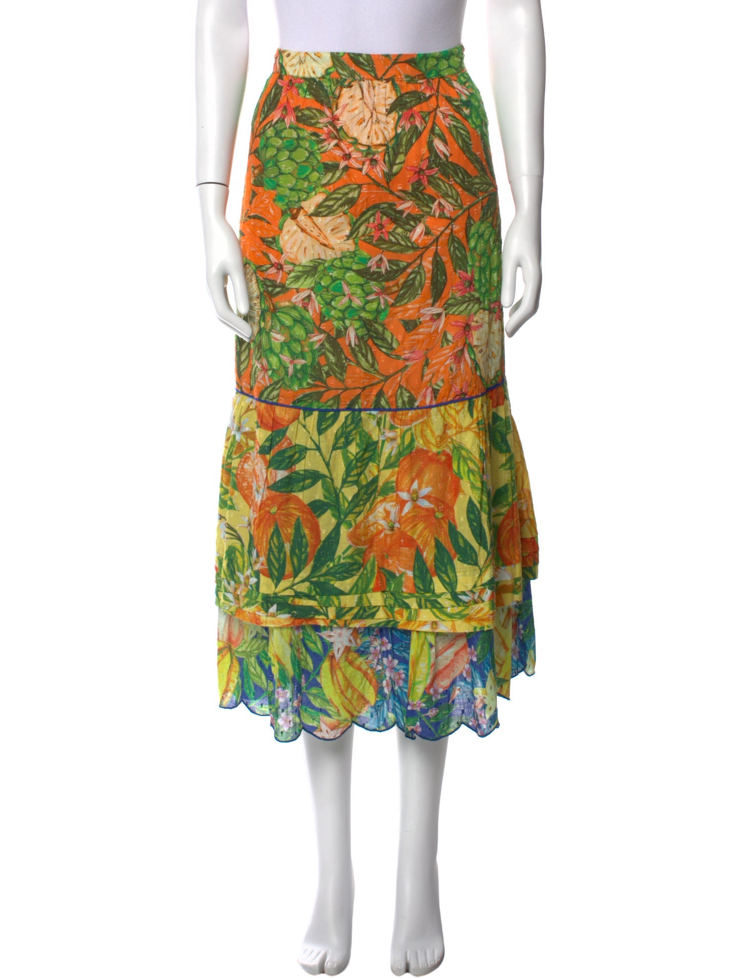 Farm Rio Floral Print Midi Length Skirt w/ Tags