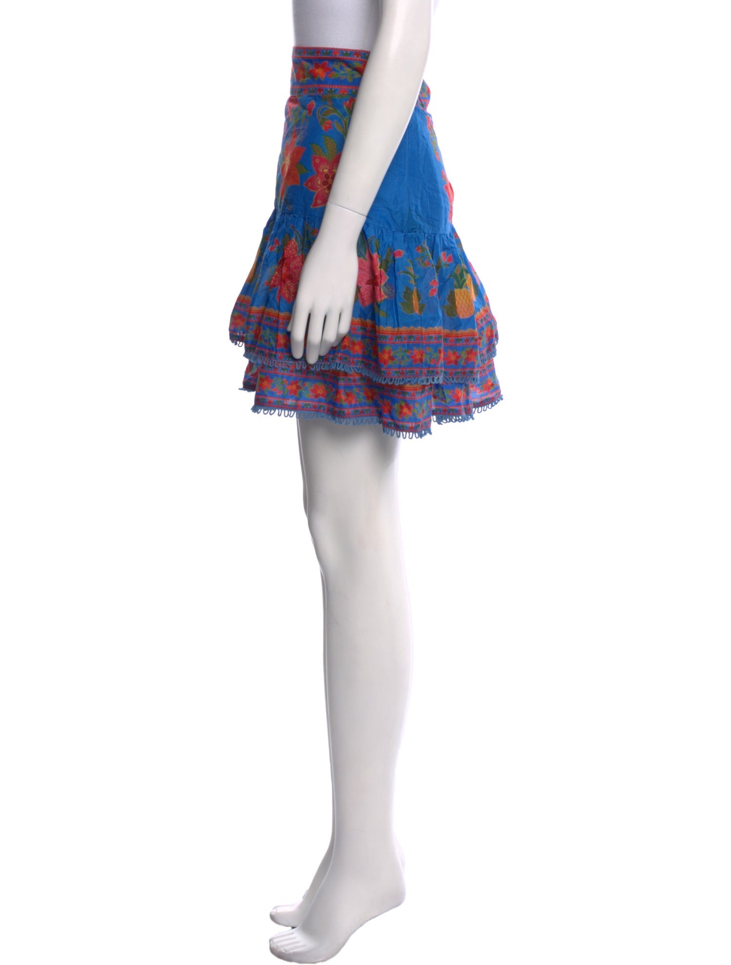 Farm Rio Floral Print Mini Skirt