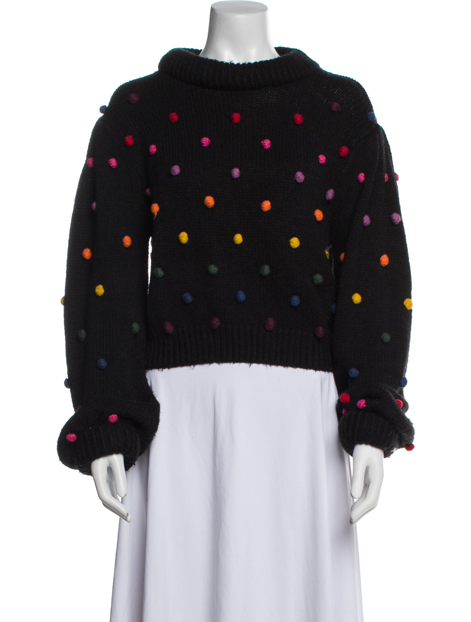 Farm Rio Nylon Polka Dot Print Sweater