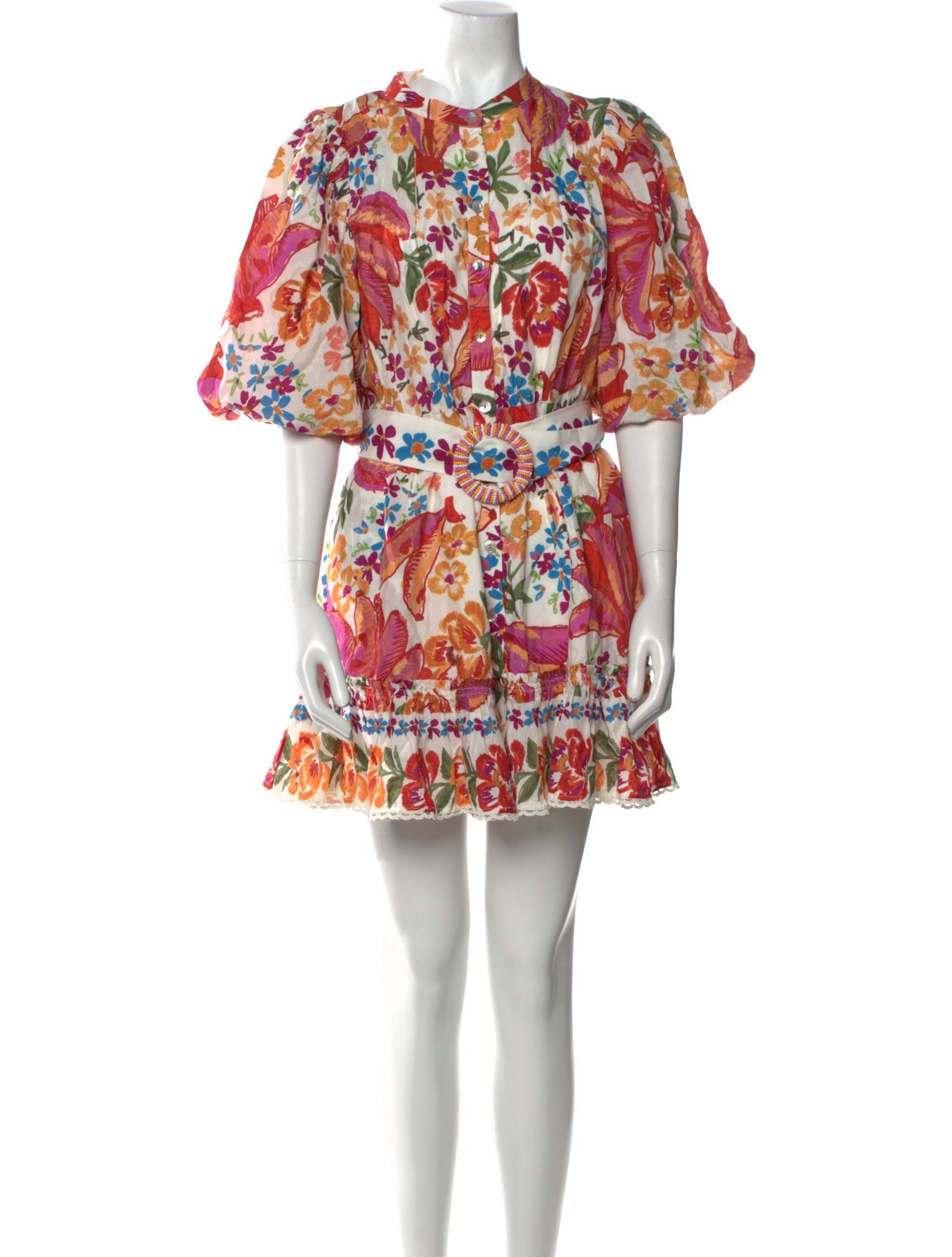 Farm Rio Floral Print Mini Dress