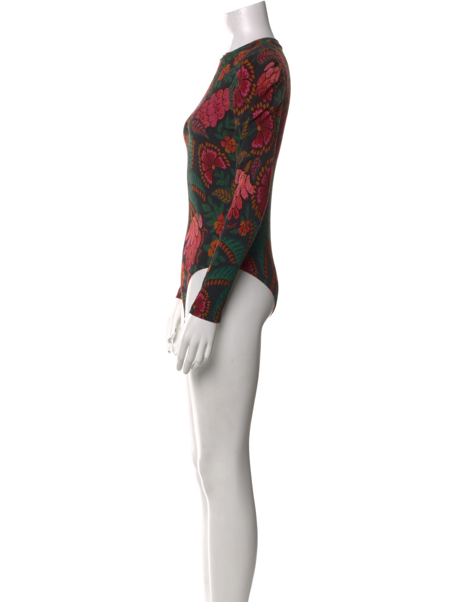Farm Rio Floral Print Crew Neck Bodysuit