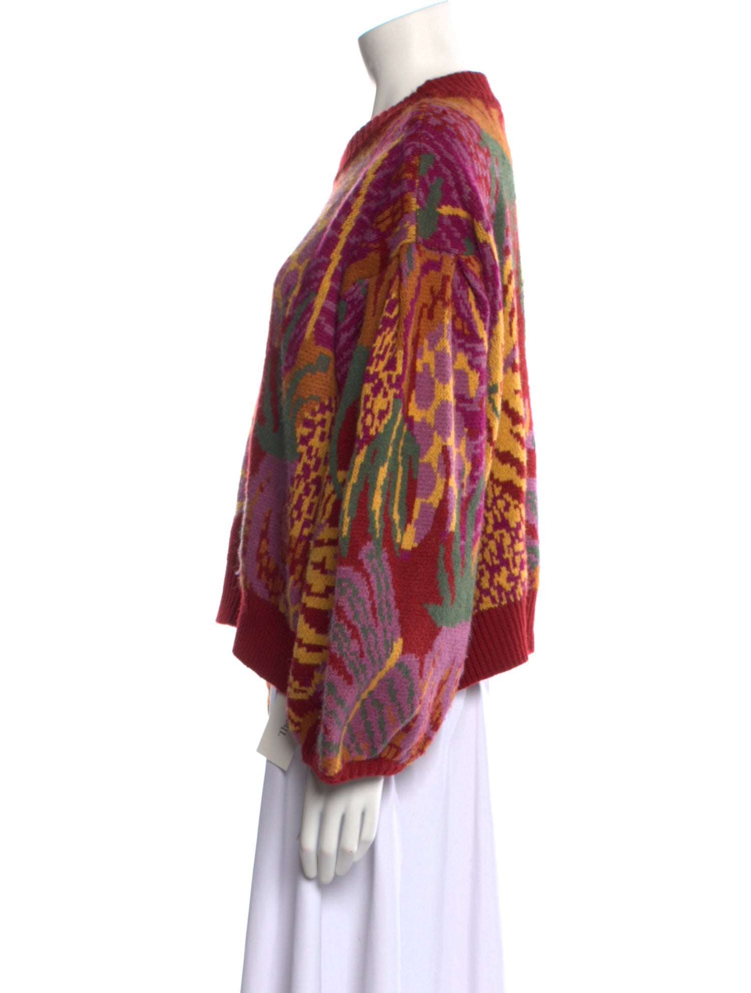 Farm Rio Printed Scoop Neck Sweater