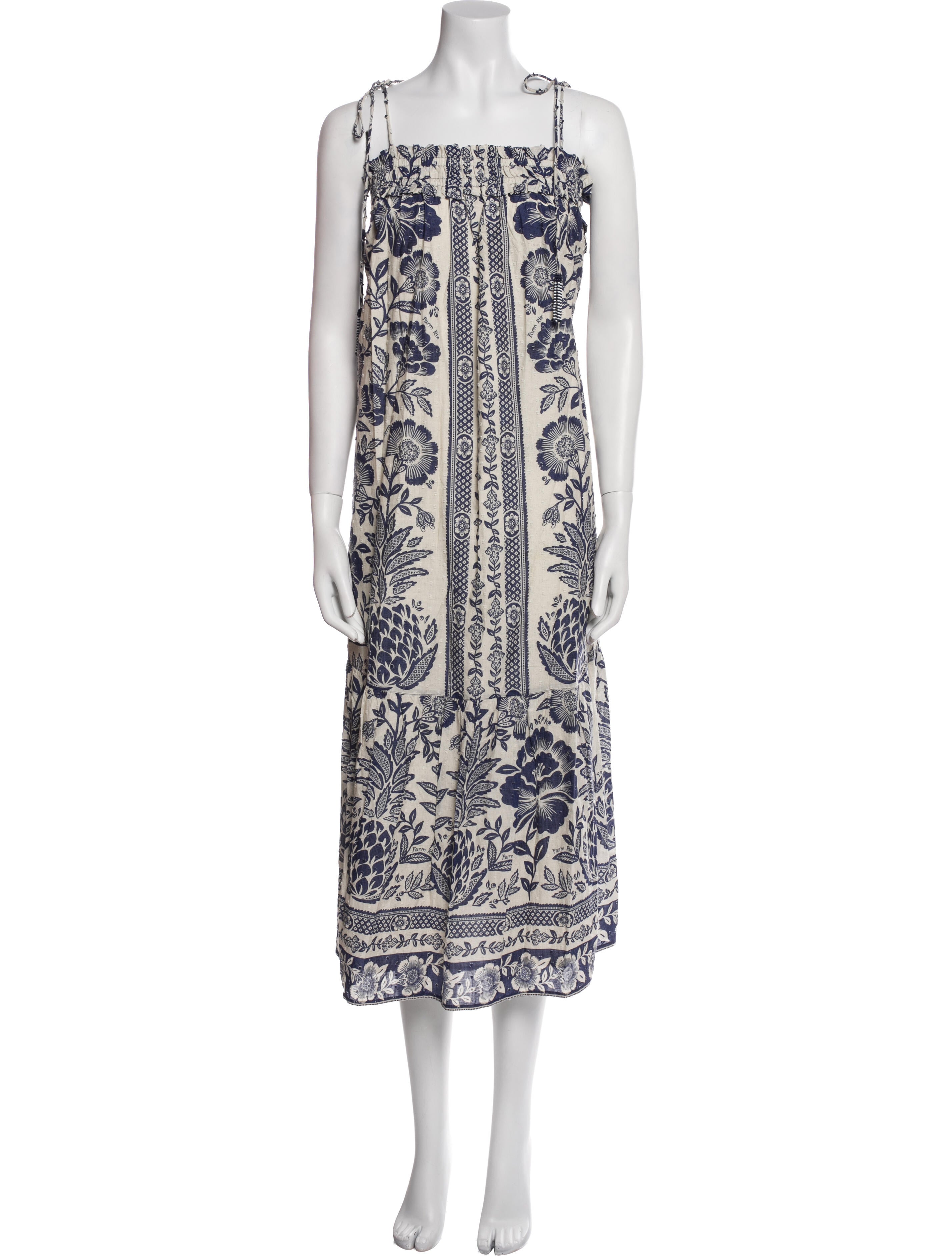 Farm Rio Floral Print Midi Length Dress