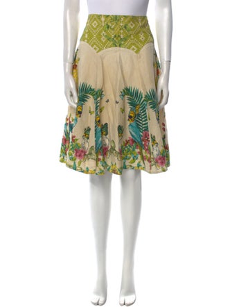 Farm Rio Floral Print Knee-Length Skirt