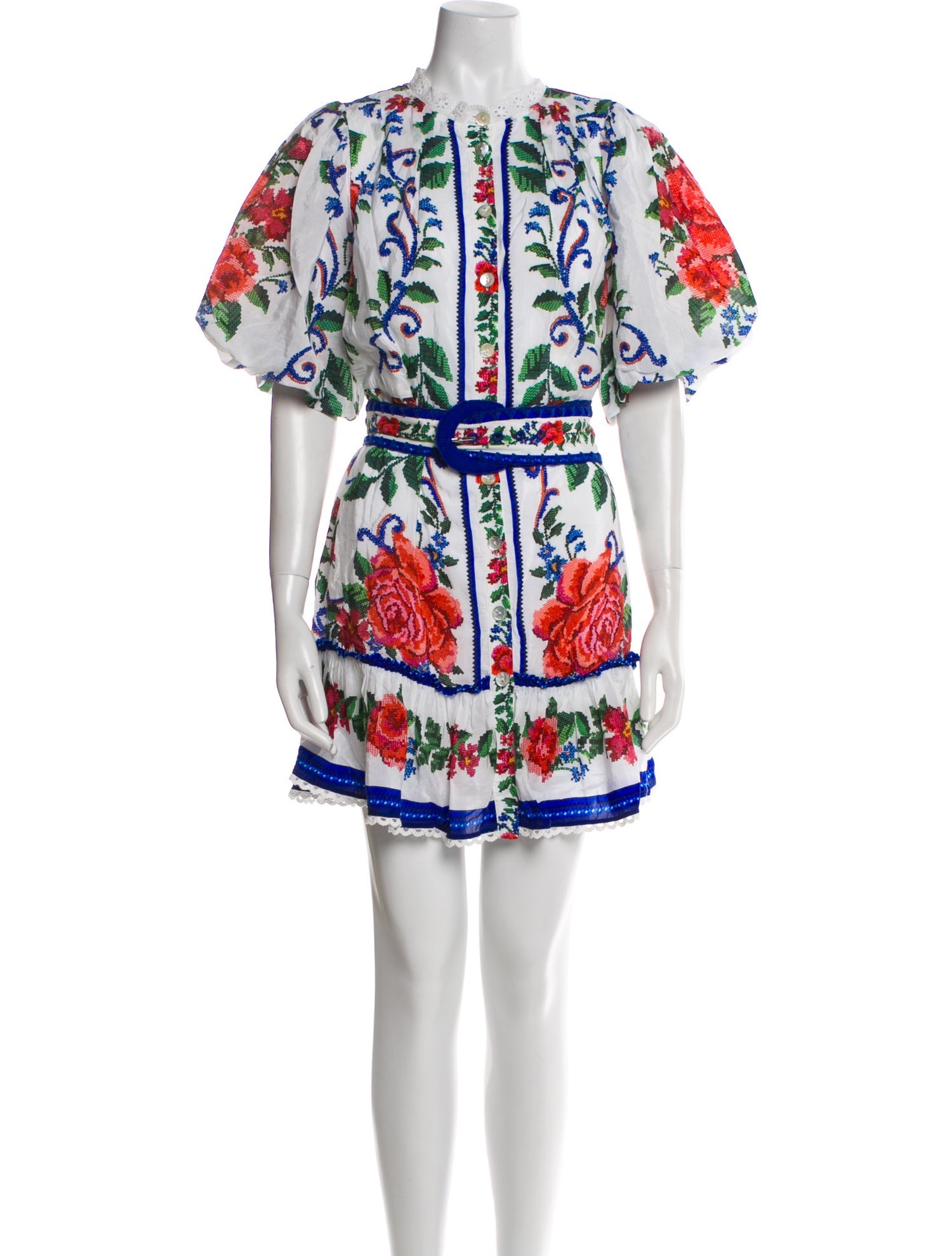 Farm Rio Floral Print Mini Dress