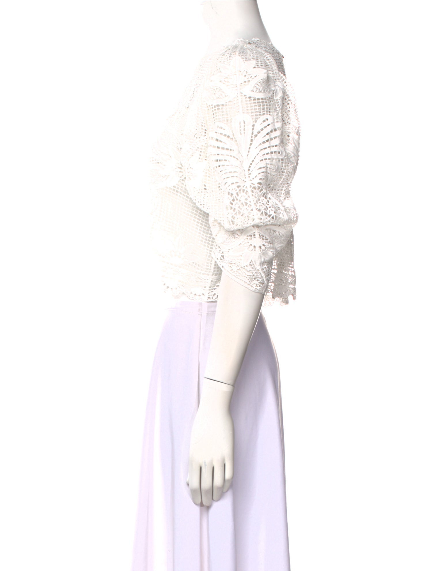 Farm Rio Bateau Neckline Short Sleeve Crop Top