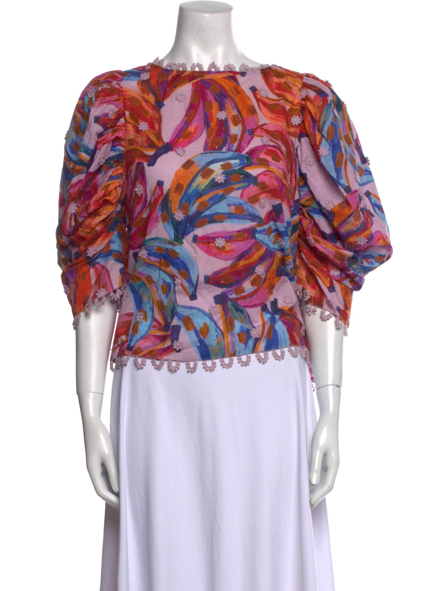 Farm Rio Printed Bateau Neckline Blouse