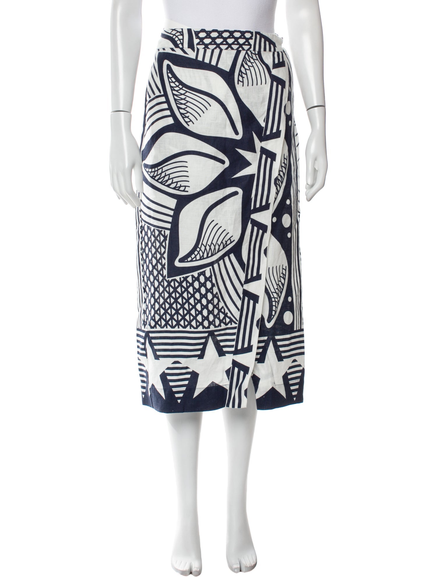 Farm Rio Linen Midi Length Skirt