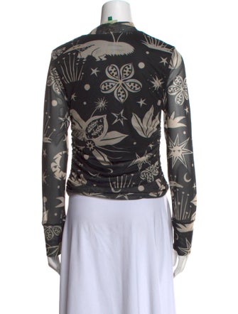 Farm Rio Printed Mock Neck Sweatshirt
