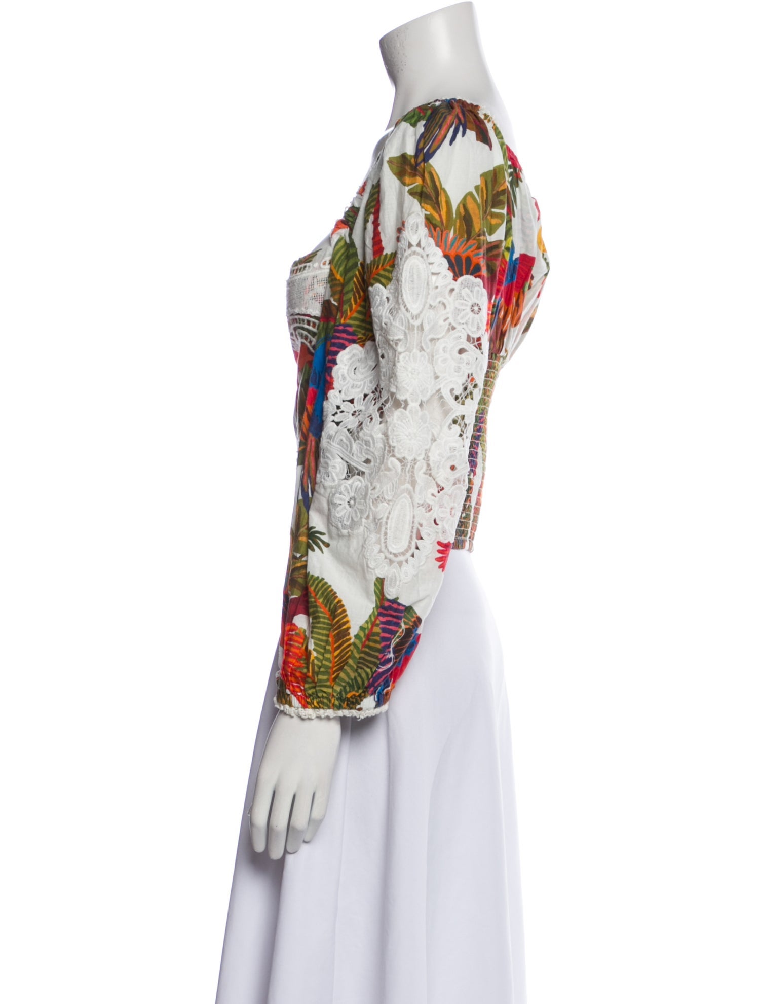 Farm Rio Printed Square Neckline Crop Top